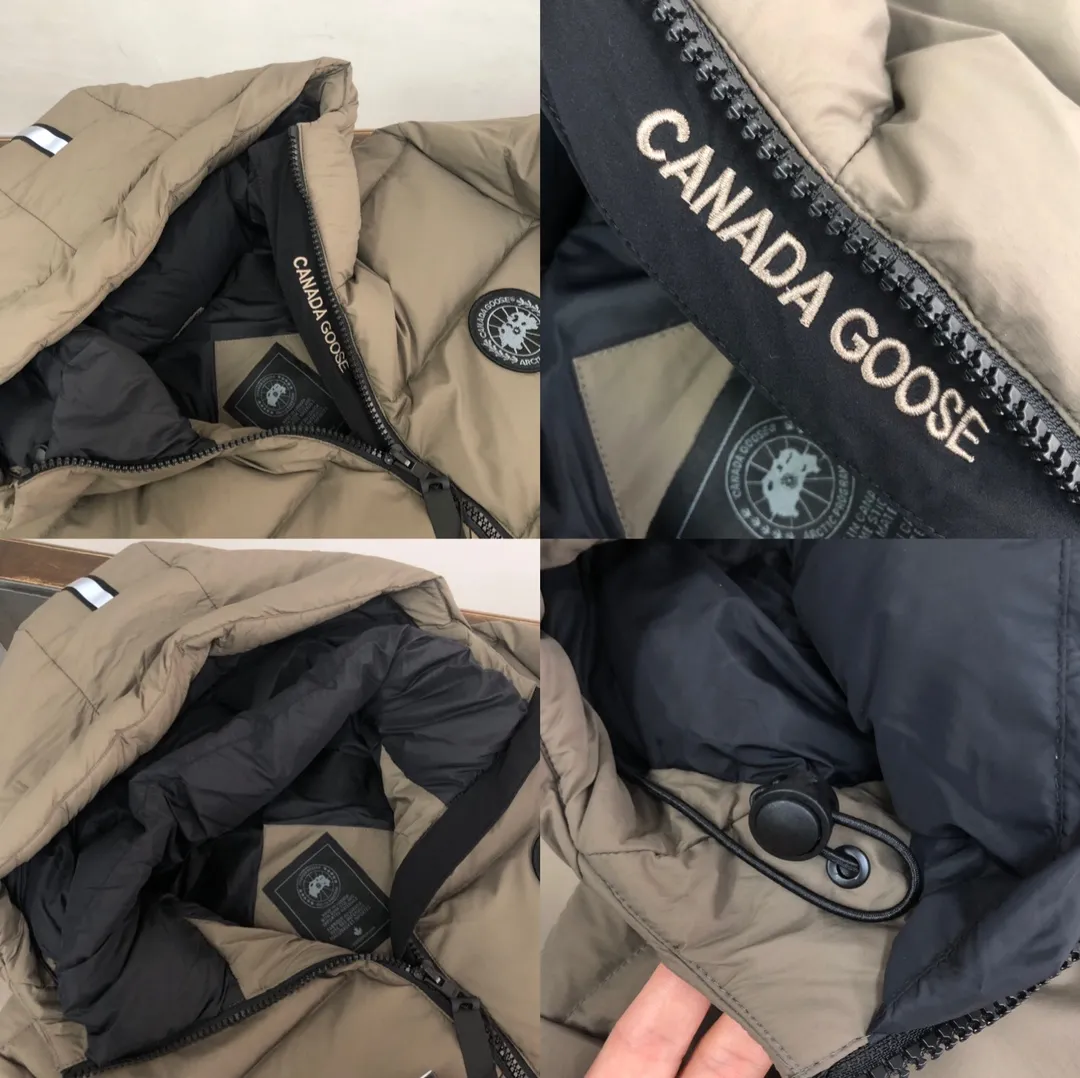 P1020 𝘾𝘼𝙉𝘼𝘿𝘼 𝙂𝙊𝙊𝙎𝙀/Canada Goose Down Jacket Bakery Couple Style 3M Reflective Black Label Parka/Junction Parka is made of CORDURA@'s super-soft EnduraLuxe fabric, which enhances the durability of easy-to-wear parts, making it lightweight and durable. 360-degree reflective strips on the hood improve visibility in low-light environments. 90 white duck down ~ There are also straps inside so that the jacket can be placed on the shoulders to free up hands. The down placket is designed with invisible snap buttons on the two-way zipper to prevent wind and keep warm. Unzipping the zipper from the bottom can increase the range of motion or improve breathability ~ Ribbed knitted cuffs increase comfort and lock in heat, and the hem has an internal drawstring to block cold wind [Wide version] A-line silhouette ➕ Bread suit tailoring design, the wide OS style can cover all body defects and also brings a sense of handsomeness! ! Color: Black Brown Size: XS S M L XL XXL